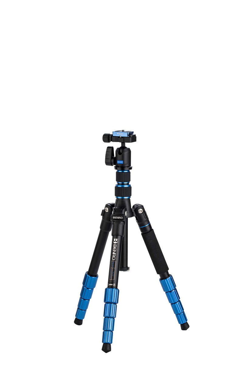 Benro Slim Travel Aluminum Tripod Kit â€“ Lightweight 5-Section Tripod with N00 Ball Head, Arca-Swiss Plate, Reverse Folding Legs & Carrying Case for DSLR, Mirrorless & Smartphone Cameras (FSL09AN00) - Image 1